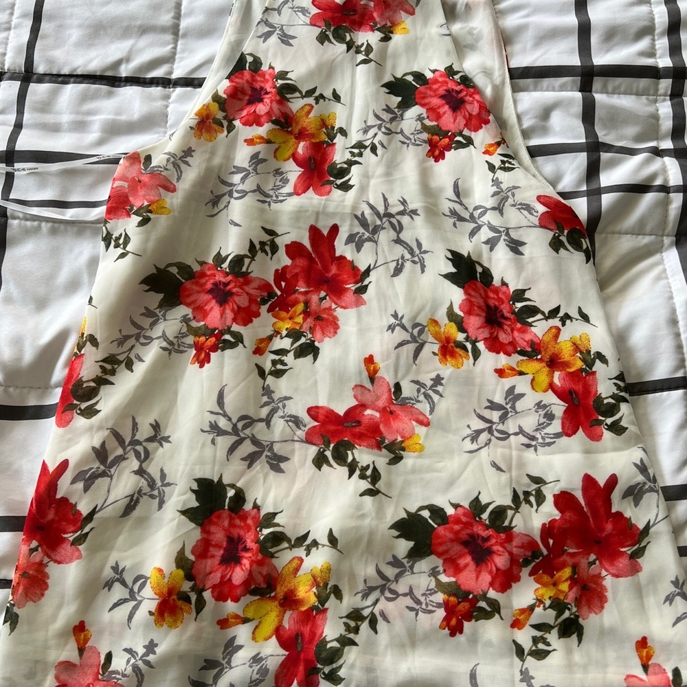 DNA Couture sz L Floral Fairy Sleeveless Top‎ Blouse